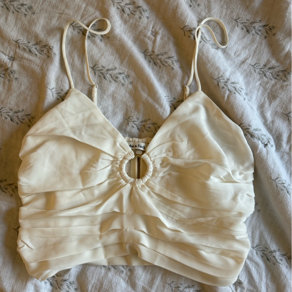 Abercrombie white crop top size small